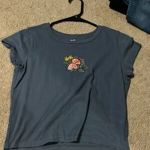 Cropped hollister navy blue tee